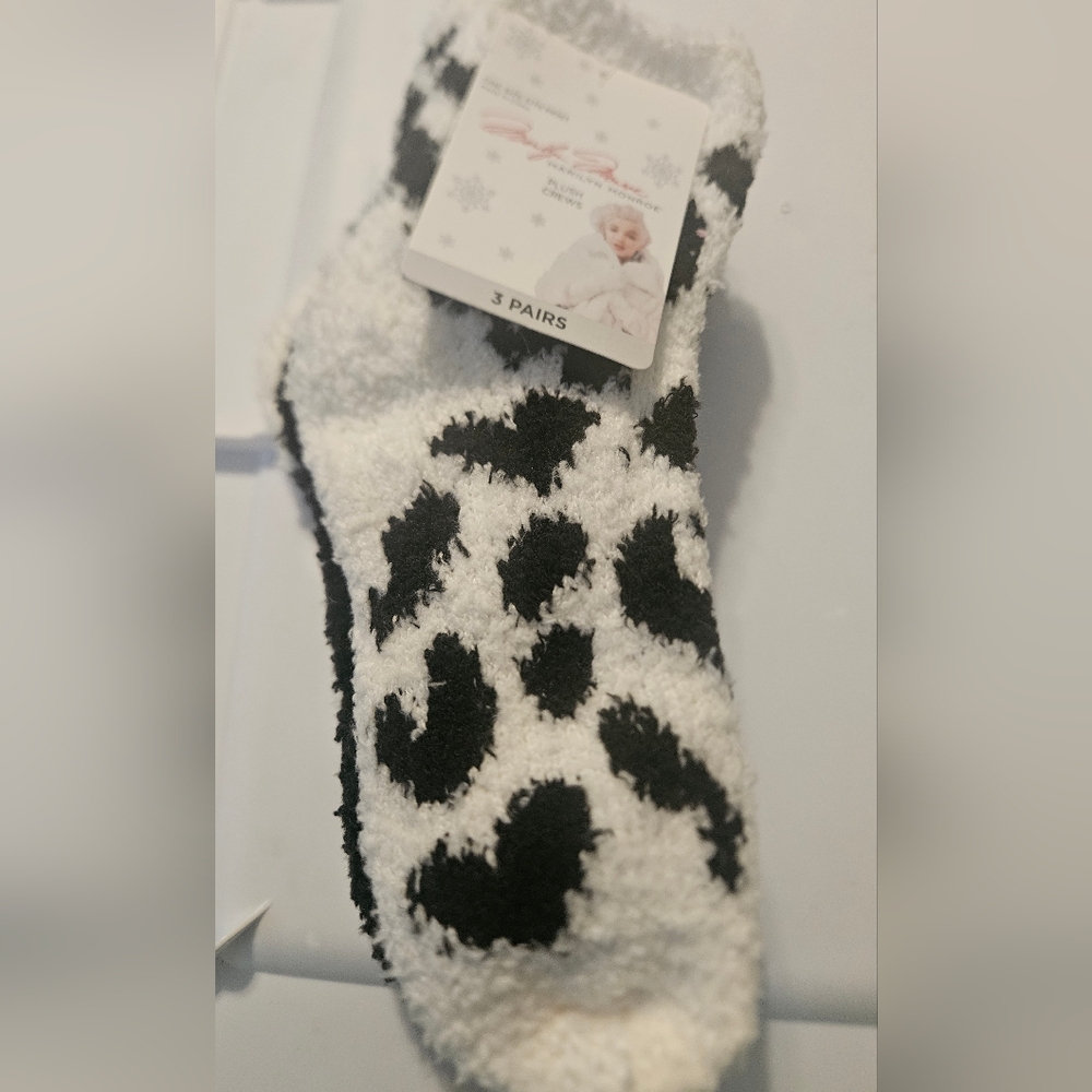 Marilyn Monroe Black and White Plush Socks